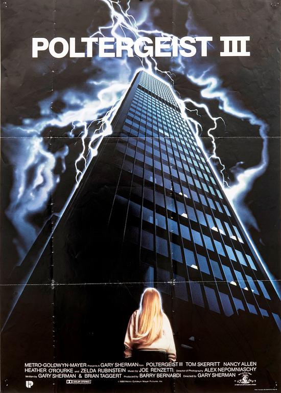 Three Swedish film posters 'Poltrgeist I, II, II'  1982, 1986 and 1988.