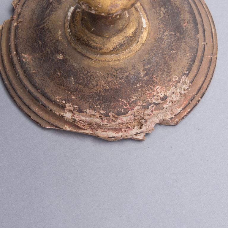 LJUSSTAKAR, ETT PAR, trä, troligen Spanien, 1800-talets slut.