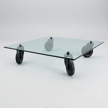 Gae Aulenti, coffee table, "Tavolo con Ruote", Fontana Arte 1980s, Italy.