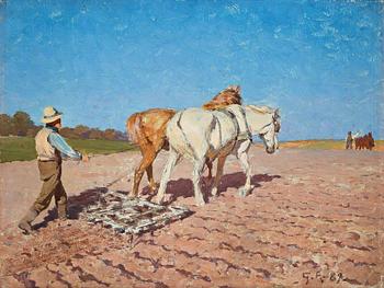 618. Gustaf Ankarcrona, "Markplöjning" (Plowing the fields).