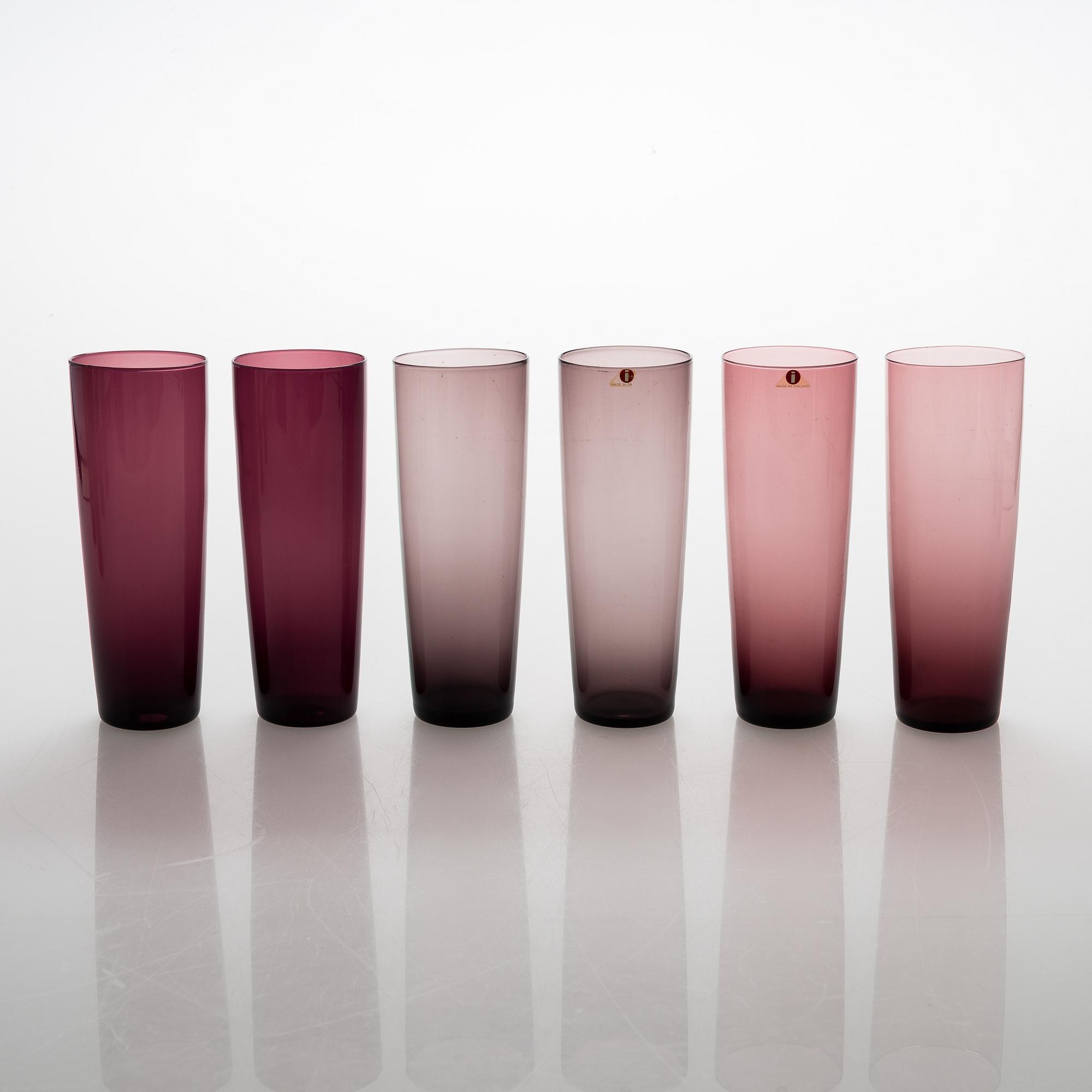 Tapio Wirkkala,  A set of 18 juice glasses model 2204, Iittala, 1956-1969.
