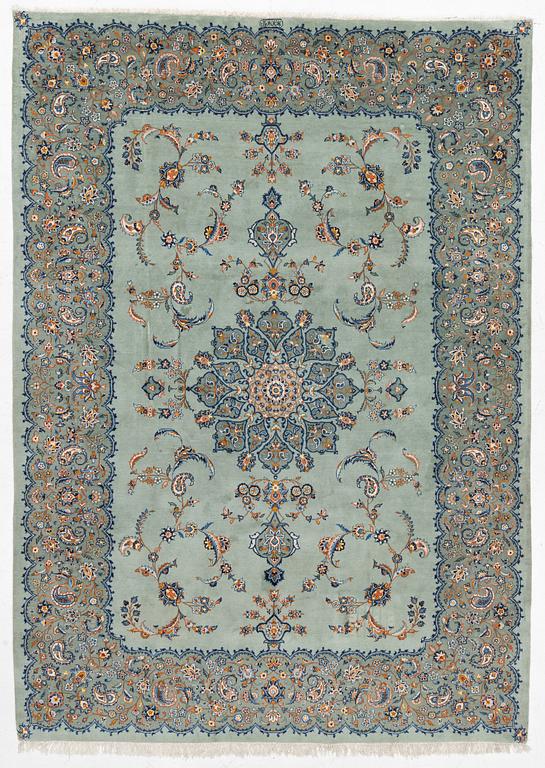 A Keshan carpet, signed, c. 376 x 270 cm.
