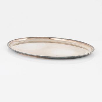 Tray, silver, CG Hallberg, Stockholm, 1950.