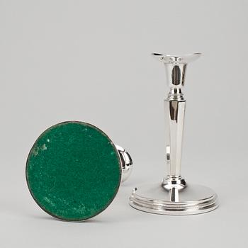 LJUSSTAKAR, ett par, silver, MGAB, Uppsala, 1964.