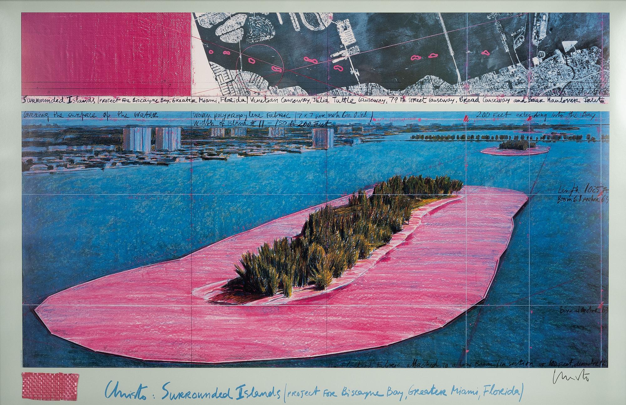 Christo & Jeanne-Claude, "Surrounded Islands" (Project for Biscayne Bay, Greater Miami, Florida).