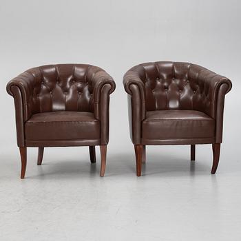 Four club chairs, late 20th century.