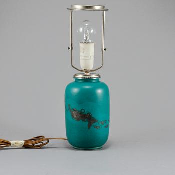 BORDSLAMPA, stengods, "Argenta", Wilhelm Kåge, Gustavsberg, omkring 1900-talets mitt.