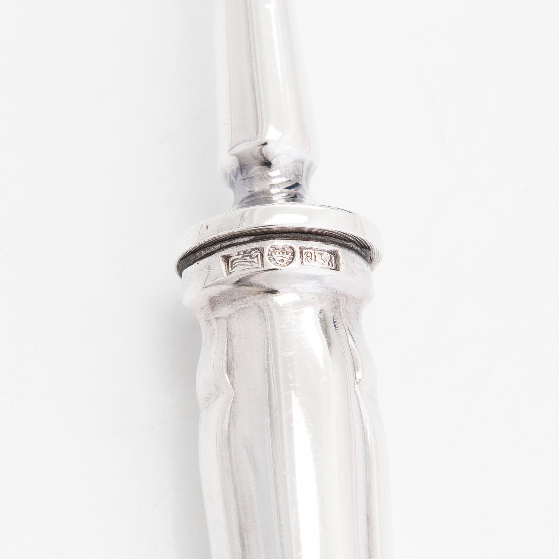Bestickuppsättning, 158 delar, silver, "Chippendale", Auran Kultaseppä oy, Åbo, och Kultakeskus, Tavastehus 1962-66.