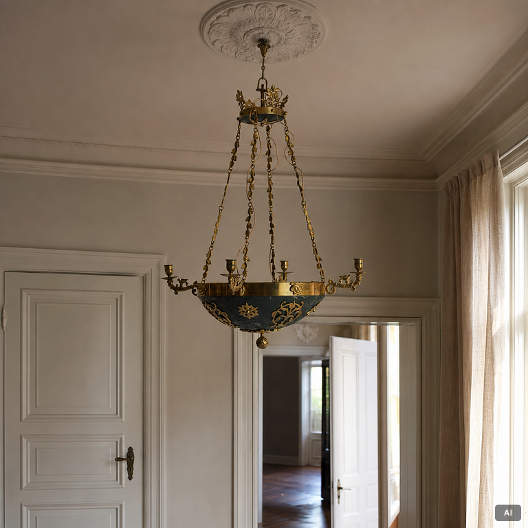 An Empire style ceiling lamp, early 20th Century.