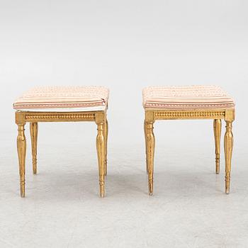 A Pair of Gustavian Style Stools, late 19th Century.