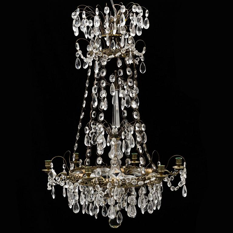 An empire style chandelier, mid 20th century.