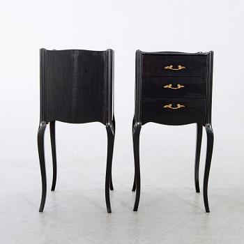 A pair of Rococo-style bedside tables later part of the 20th century.