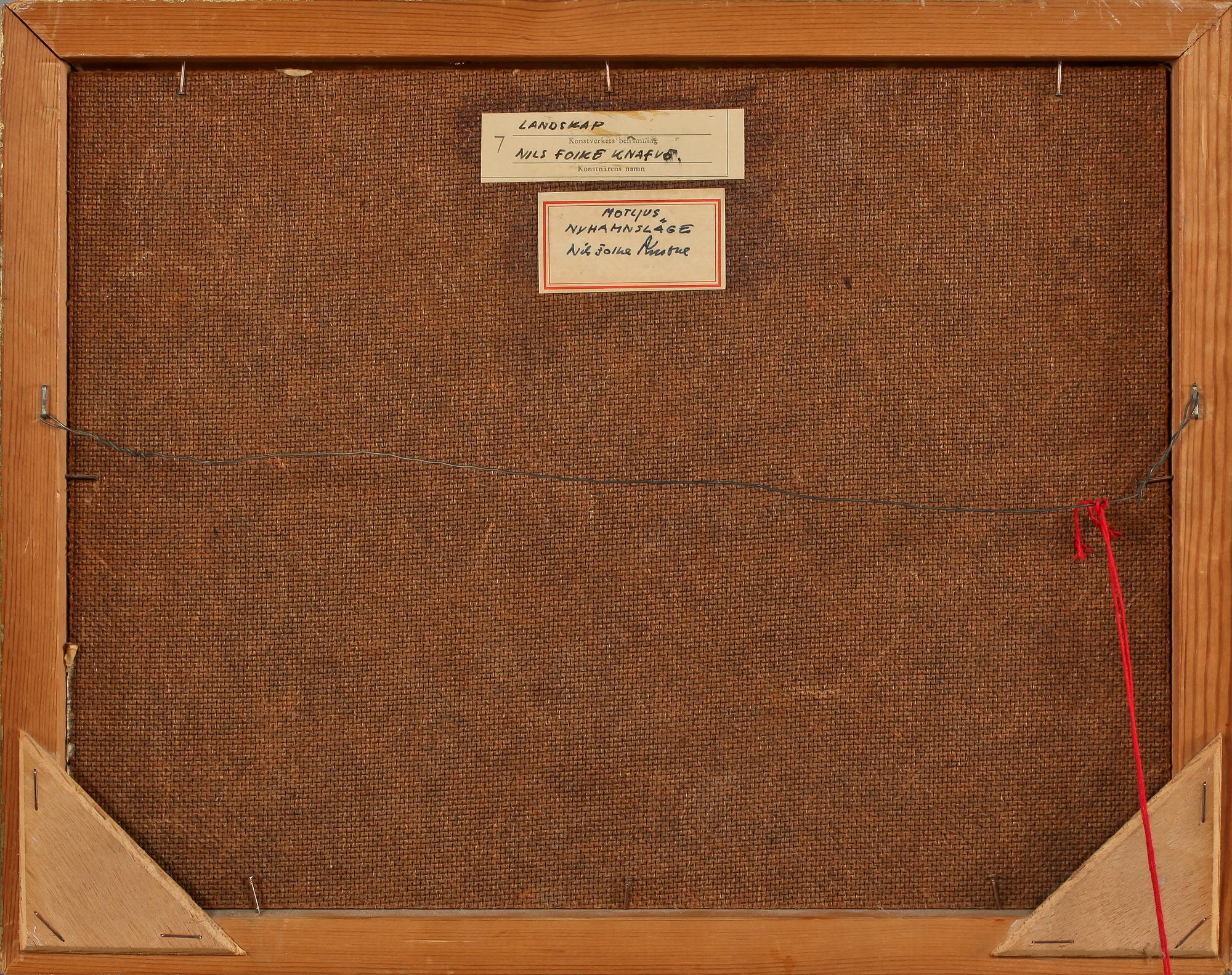 NILS-FOLKE KNAFVE, olja på pannå, signerad.