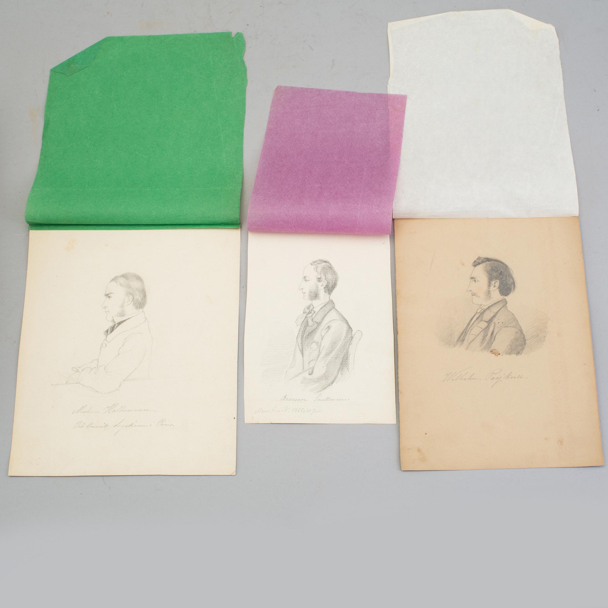 LOTTEN VON GEGERFELT, drawings (13), one of which framed.
