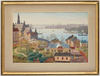 Oskar Bergman, View over Stockholm from Åsöberget, Södermalm.