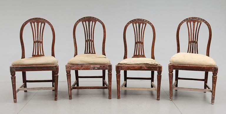 STOLAR, 4 st, gustavianska, omkring år 1800.