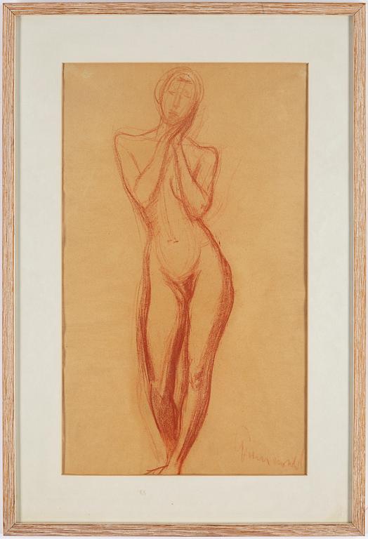 ISAAC GRÜNEWALD, red crayon on paper, signed Grünewald.