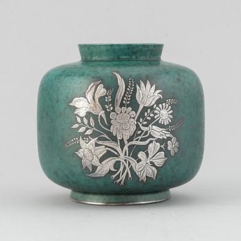 Wilhelm Kåge, vas, stengods, "argenta", Gustavsberg.