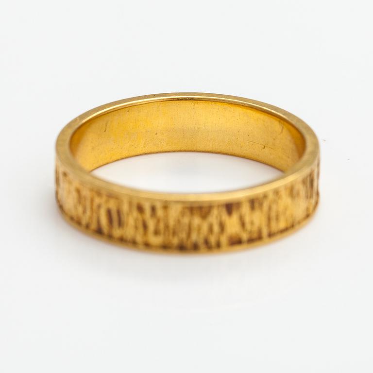 Björn Weckström, An 18K gold ring "Lapp gold". Lapponia 1972.