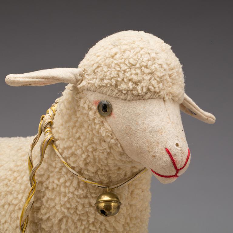 LAMM PÅ HJUL, Steiff, Tyskland, 1920-tal.