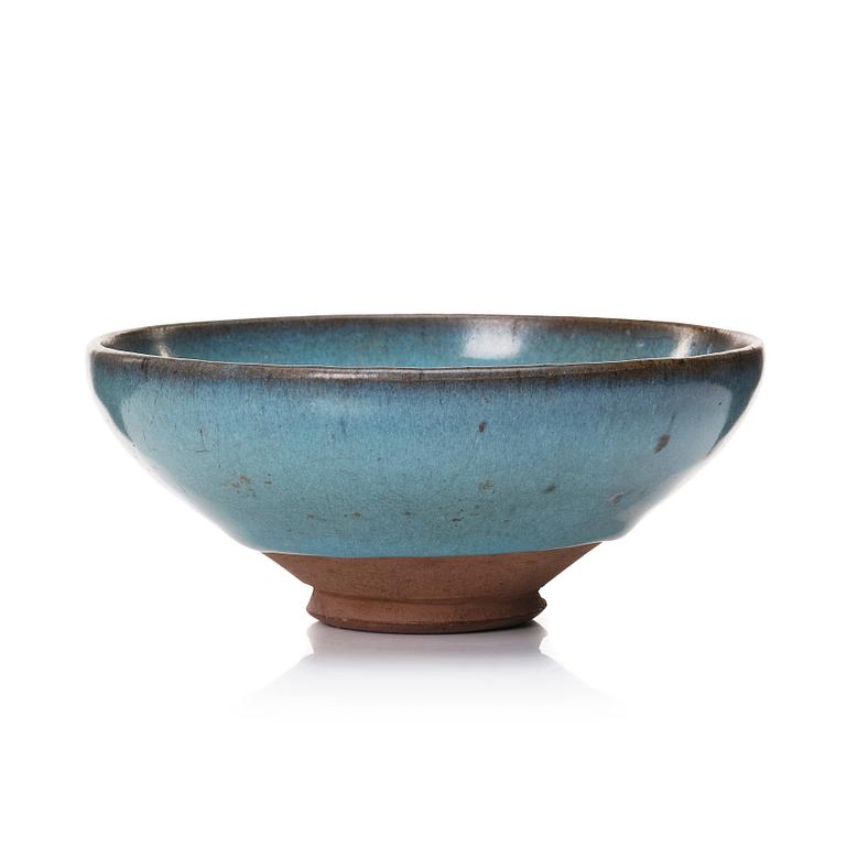 Skål, keramik, junyao. Yuandynastin,  (1279-1368).