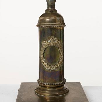 Candle holders, a pair of brass, Empire style, 20th century.