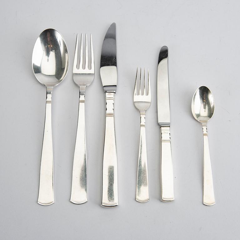 A Swedish 20th century set of 70 pcs of silver cutlery mark of Jacob Ängman/GAB Eskilstuna 1959/1960.Total weight 2518 g.