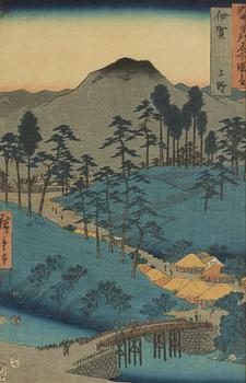 Utagawa Hiroshige I, "Iga Povince: Ueno".