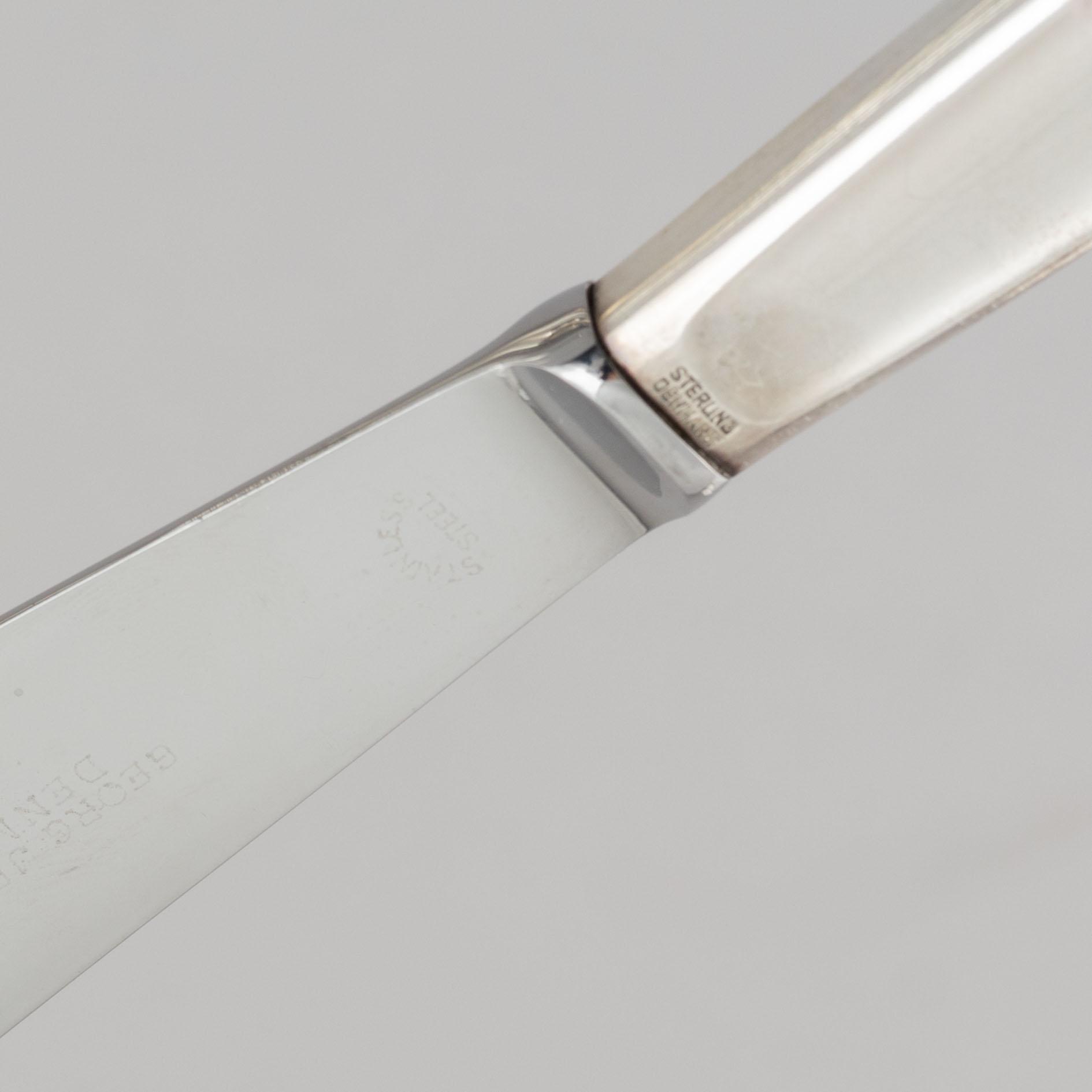 Tias Eckhoff, cutlery set, 99 pieces, sterling silver, "Cypress", Georg Jensen, Denmark.