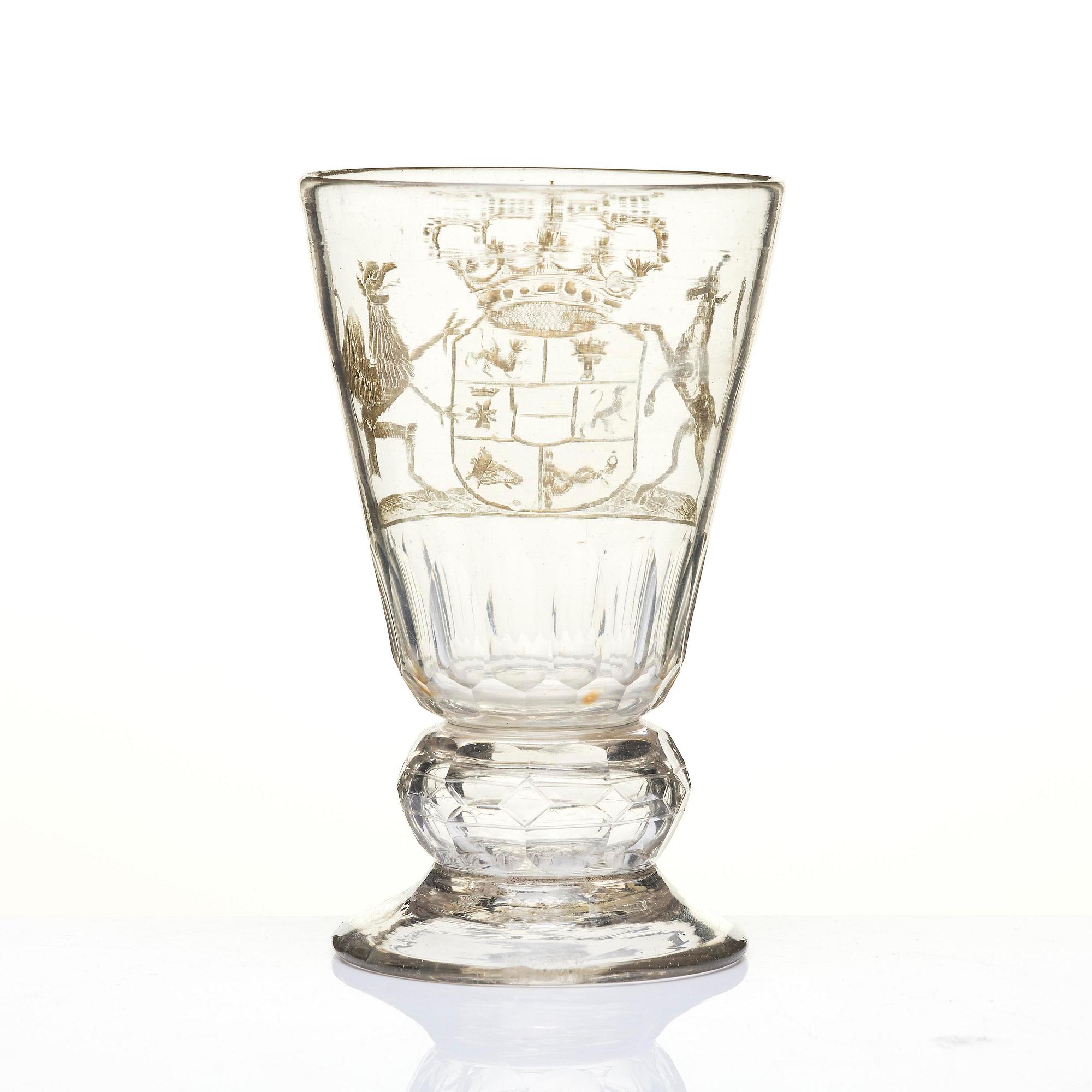 Bägarglas på fot, 1700-tal.