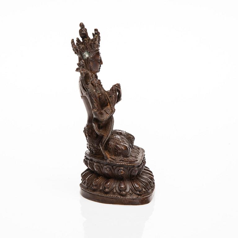 BODHISATTVA MANJUSHRI, skulptur, mässing, Tibet, 1900-talets senare hälft.