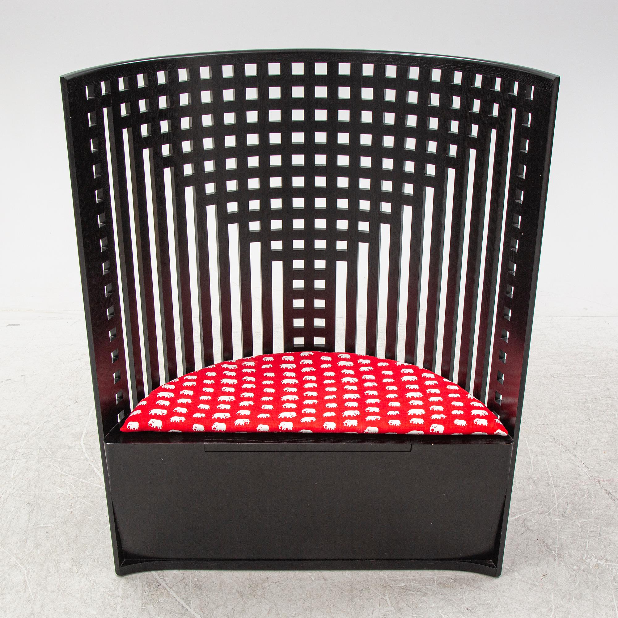 A 'Willow 1' by Charles Rennie Mackintosh for Cassina, designed 1904, produced 1973, No 3692.