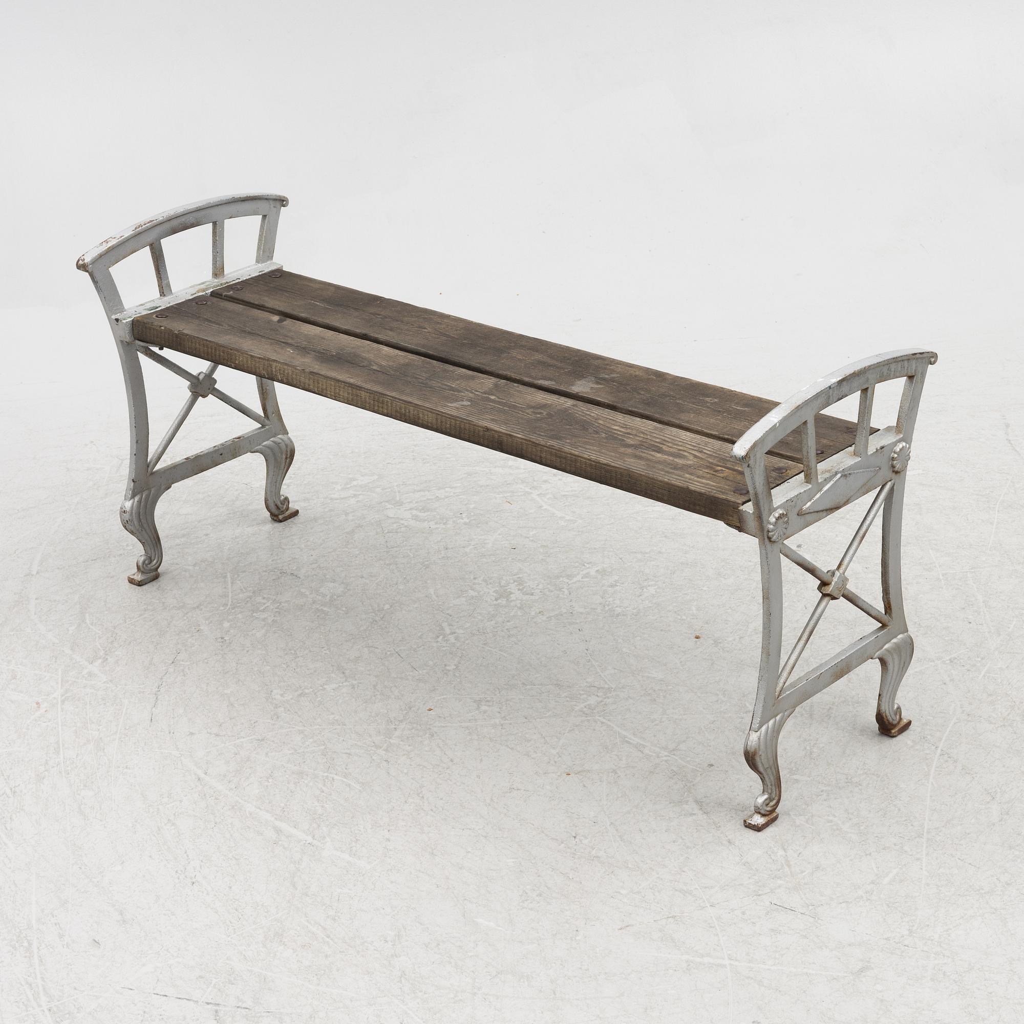 Folke Bensow, a garden bench, 'Parkbänk n:r 2', Näfveqvarns bruk.