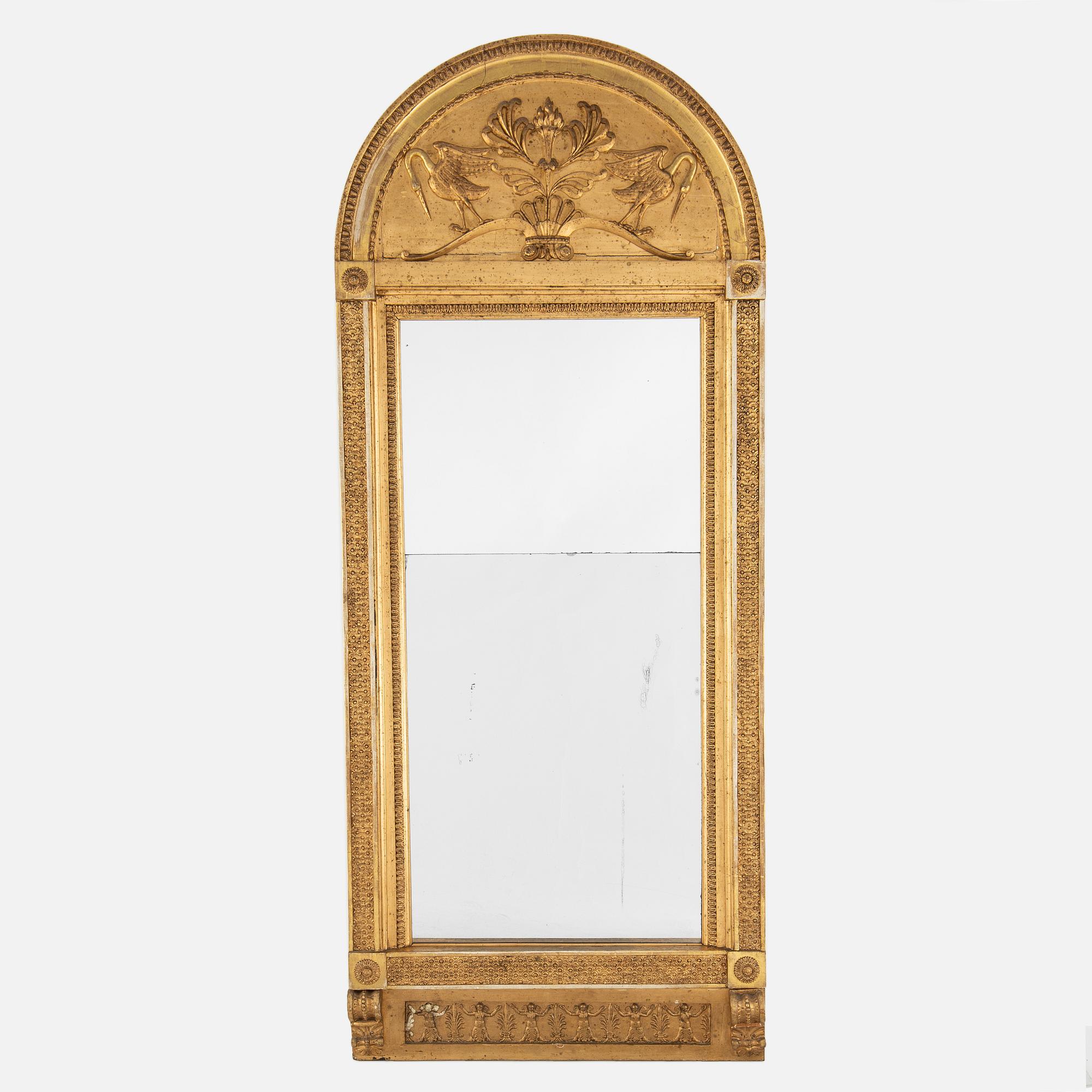 A Swedish Empire mirror and console table, early 19th century.
