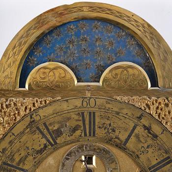 A George II blue-japanned longcase clock by William Barrow (watchmaker in London 1700-36).