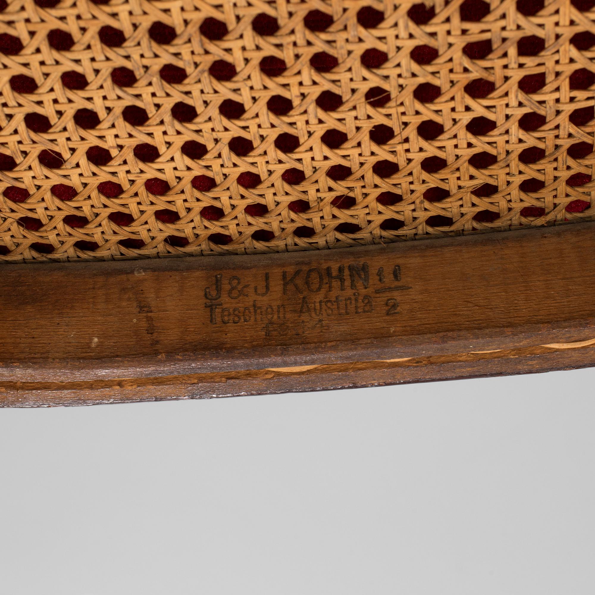 2 bentwood chairs, Jacob and Josef Kohn and Thonet, Wien, ca 1900.