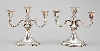 KANDELABRAR. ett par, silver, 1931.