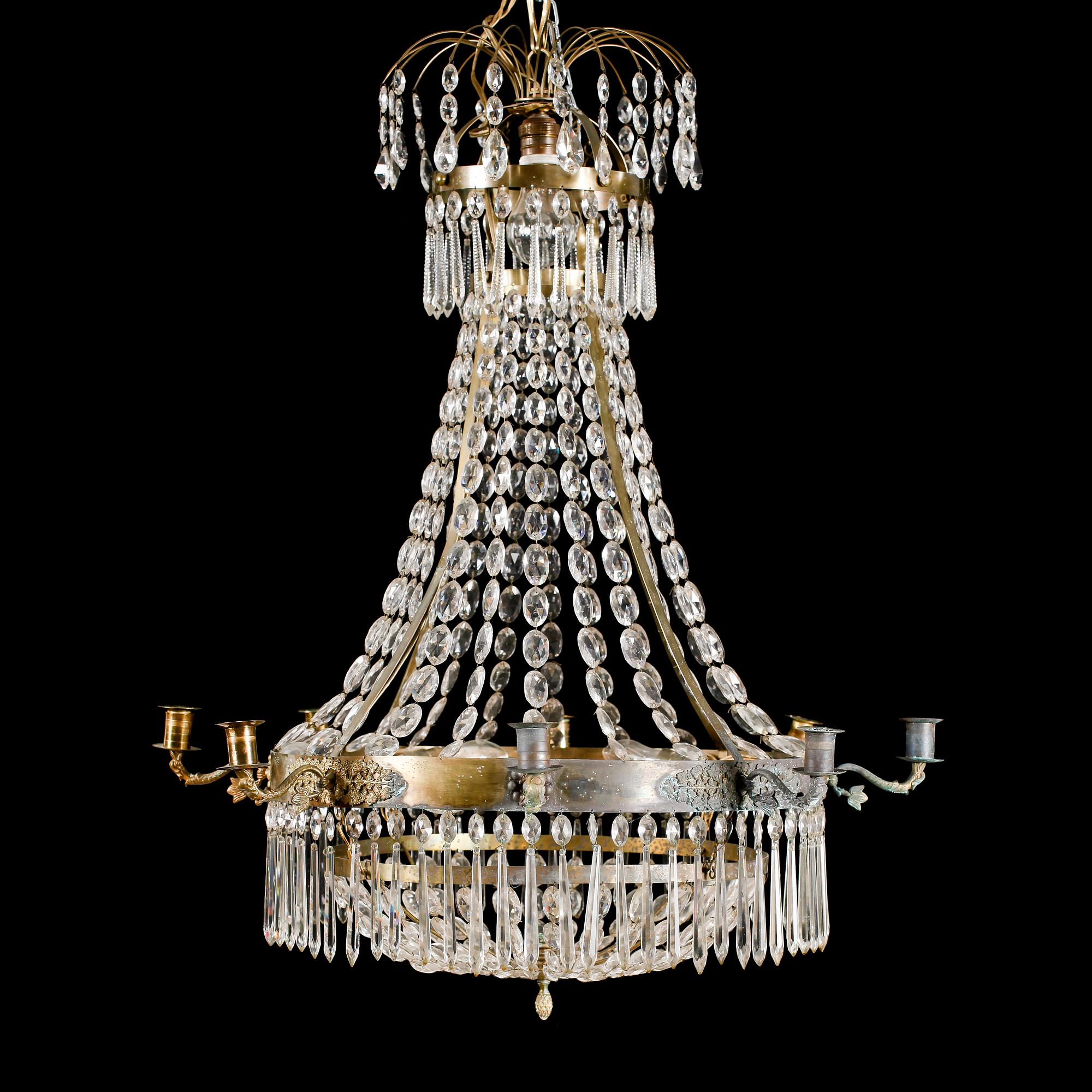 LJUSKRONA, empire, 1800-talets början. Höjd ca 85 cm.