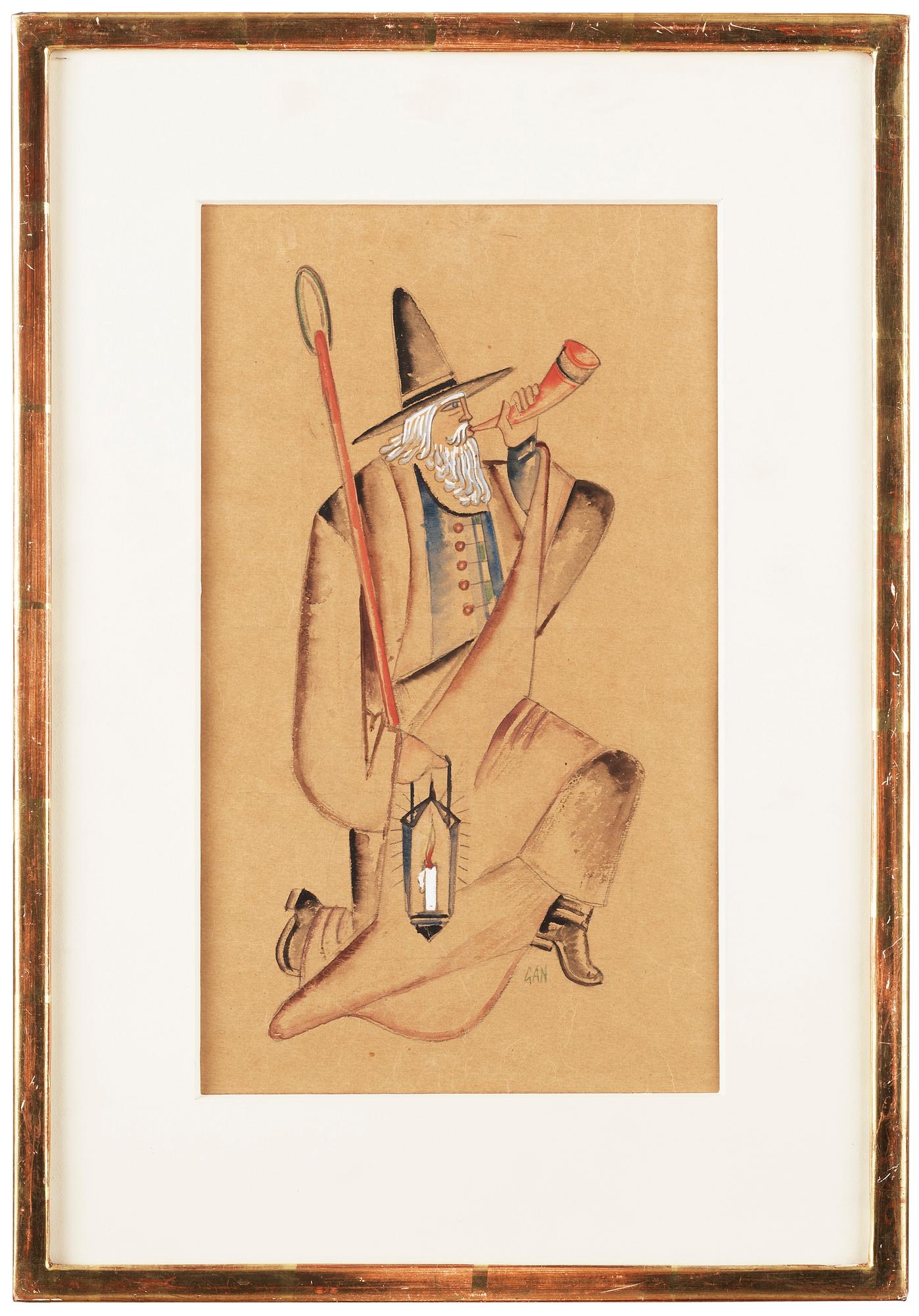 GÖSTA ADRIAN-NILSSON,  akvarell och gouache, sign GAN.