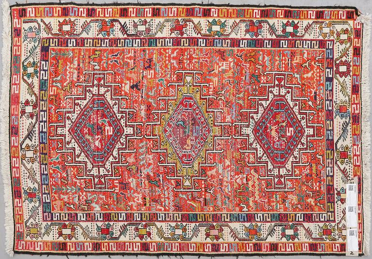 MATTA, Kelim Soumak, silke, modern tillverkning, 140 x 101 cm.