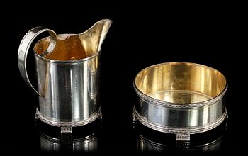 KAFFESERVIS, 3 delar, silver, T. Eldh, 1938. Tot ca 630 g.