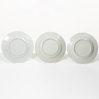 Twelve Famille Rose export porcelain plates, China, yongzheng (1722-35) & Qianlong (1736-95).