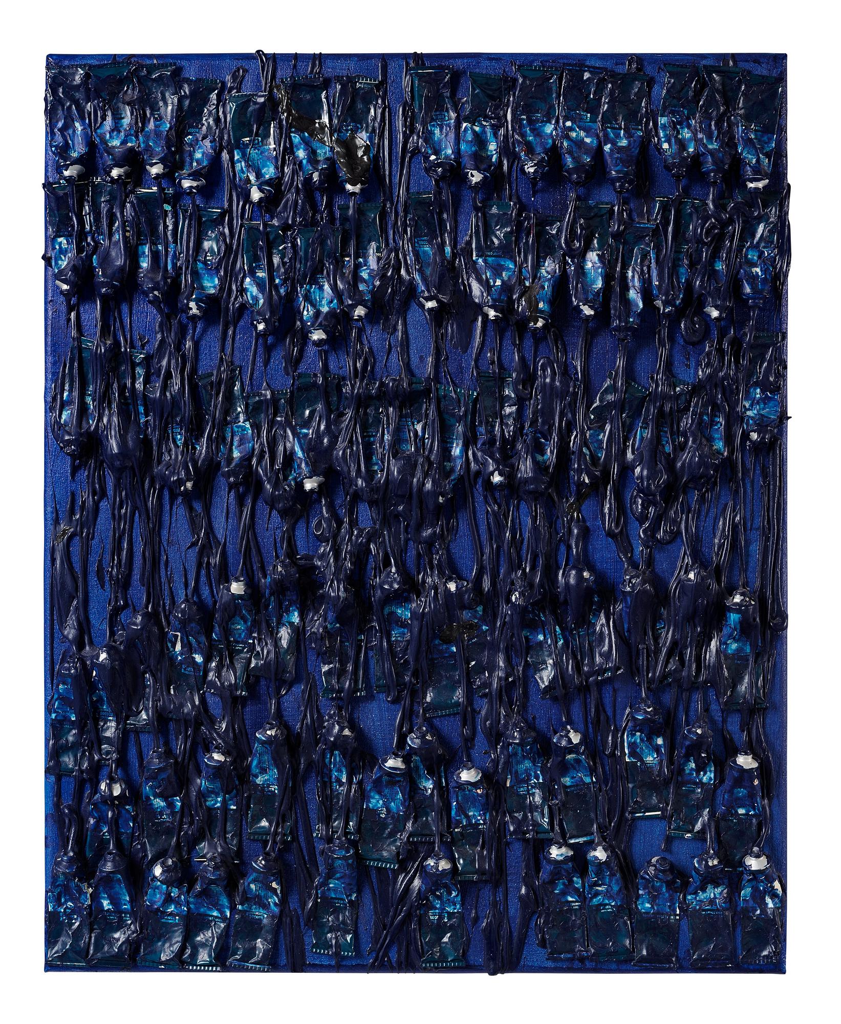 Fernandez Arman, "Monochrome Accumulation (Ultarmarine Blue)".