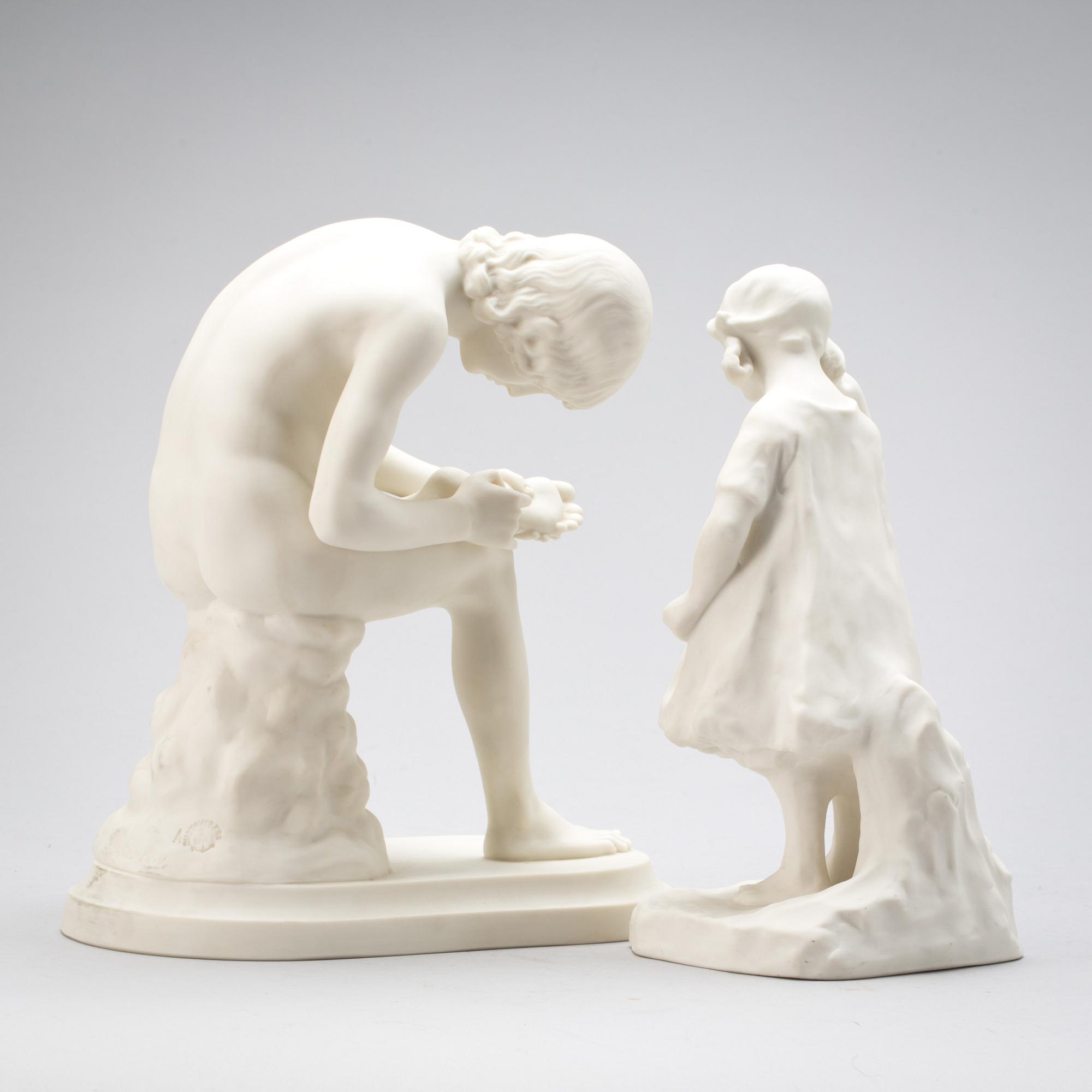 FIGURINER, 2 st. Parian, Gustafsberg.