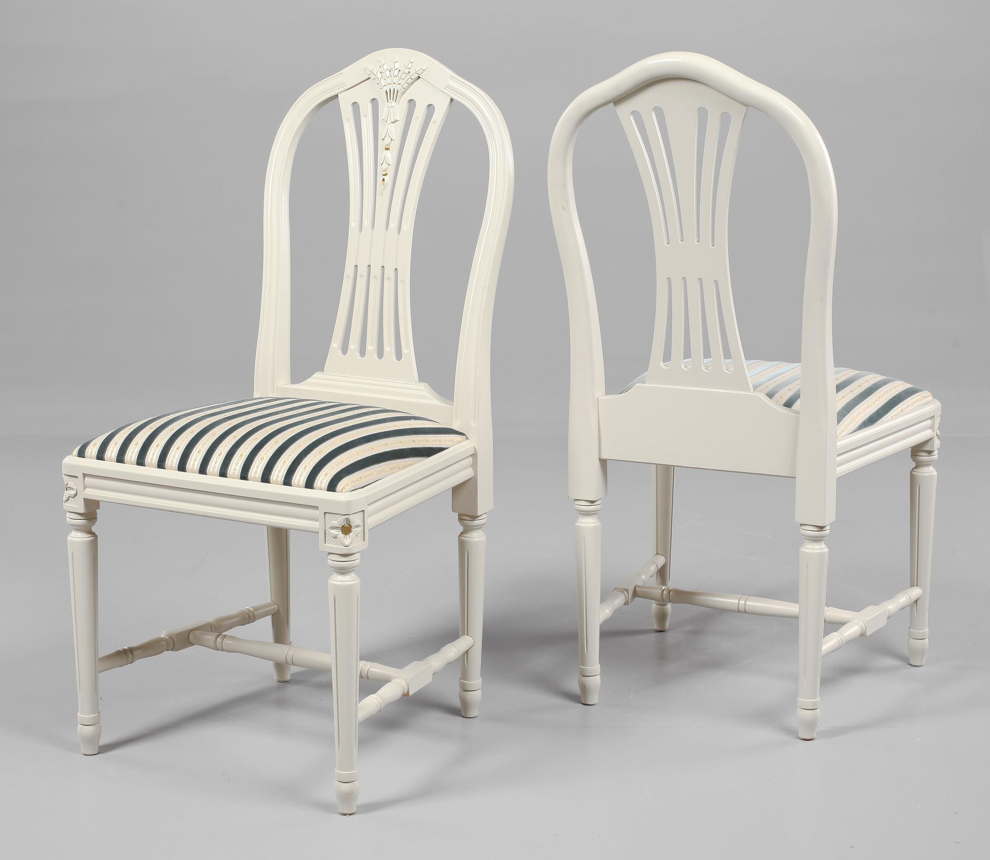 MATSALSMÖBLEMANG, 9 delar, gustaviansk stil, 1900-talets andra hälft.