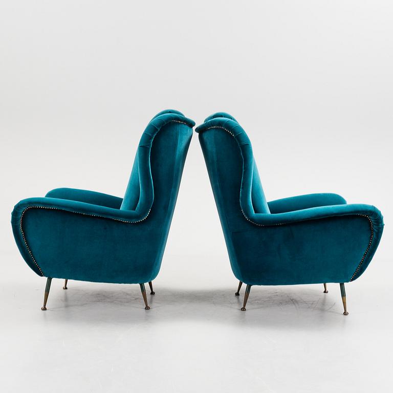 a pair of Italian 1950/60s  armchairs.