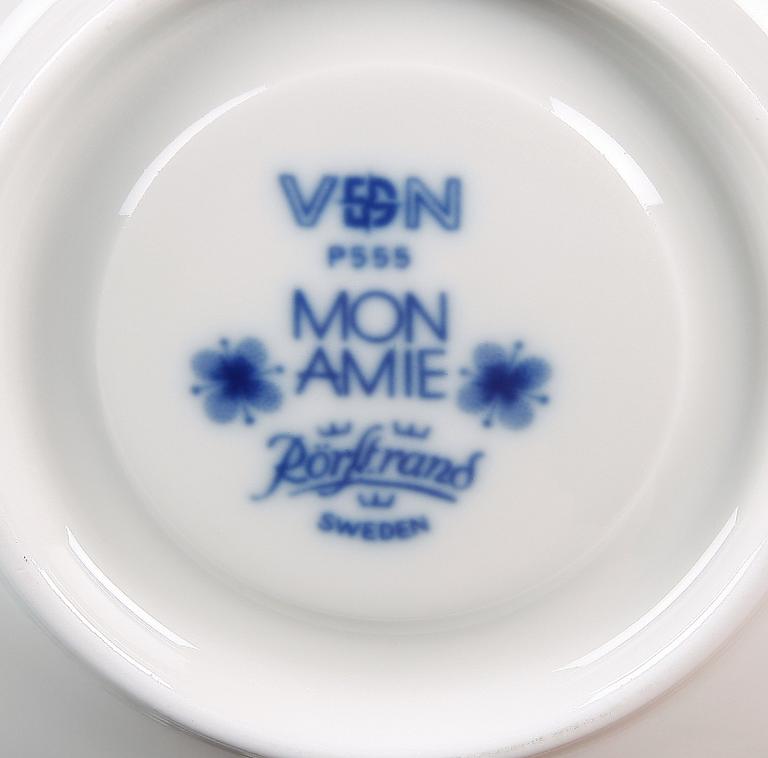KAFFESERVISDELAR, 19 st, porslin, "Mon Amie", Marianne Westman, Rörstrand.