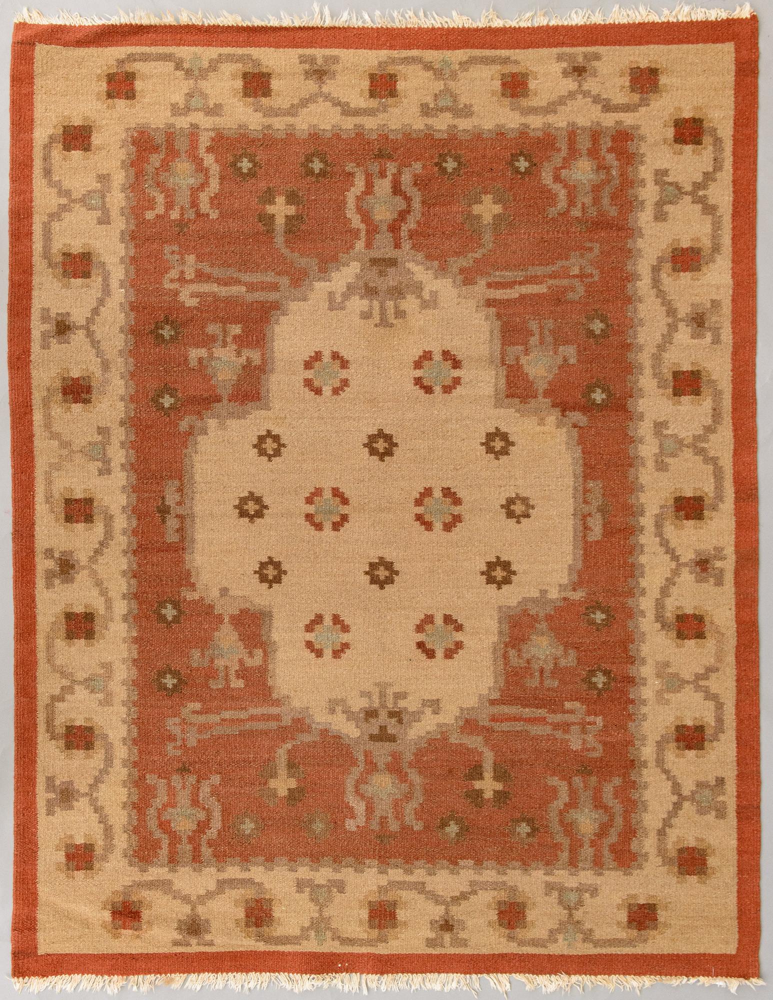 Hårgarnsmatta, troligen, Kotiteollisuus Oy Orkamo. 1920-tal. Ca 205x155 cm.