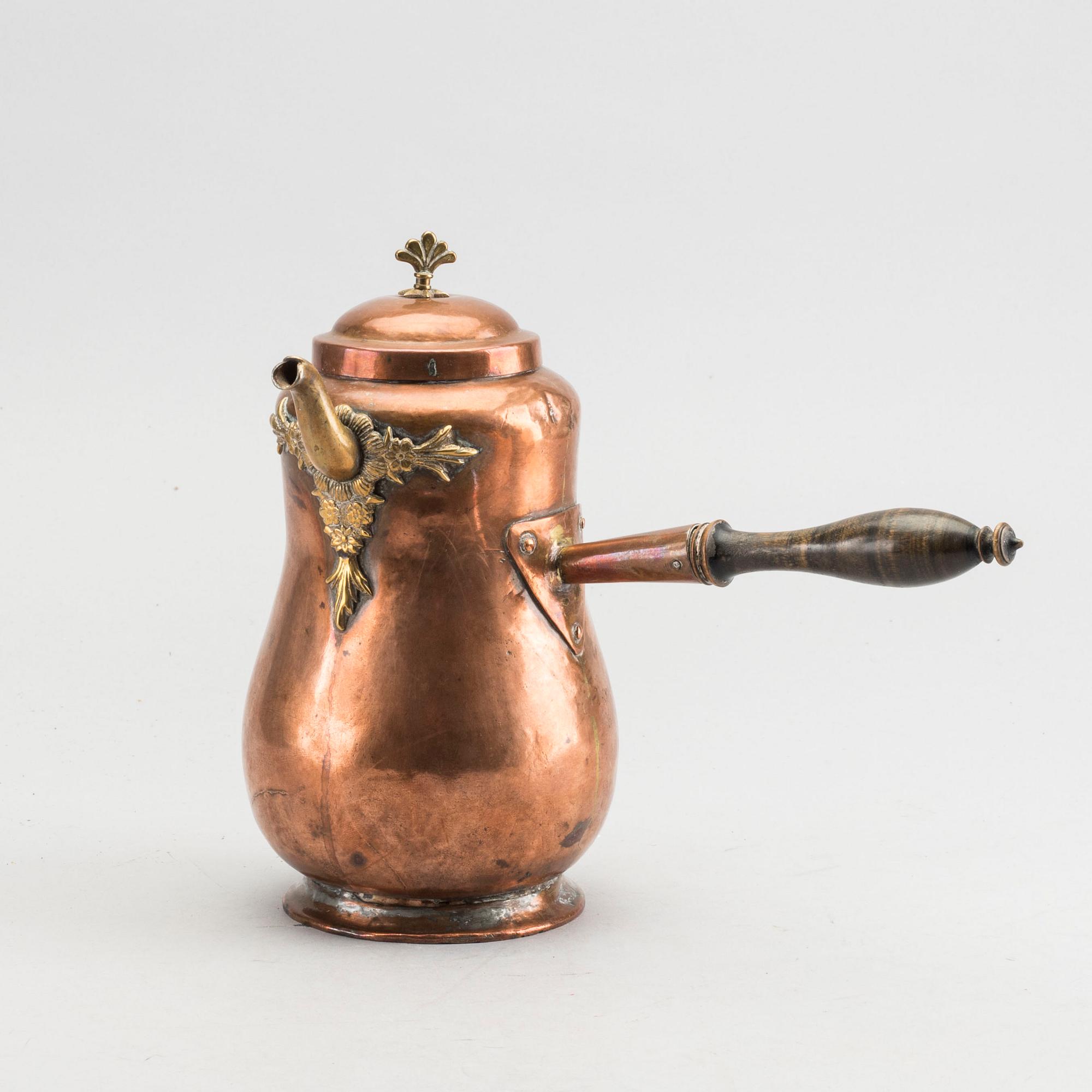 A swedish copper coffee pot, 18th century.