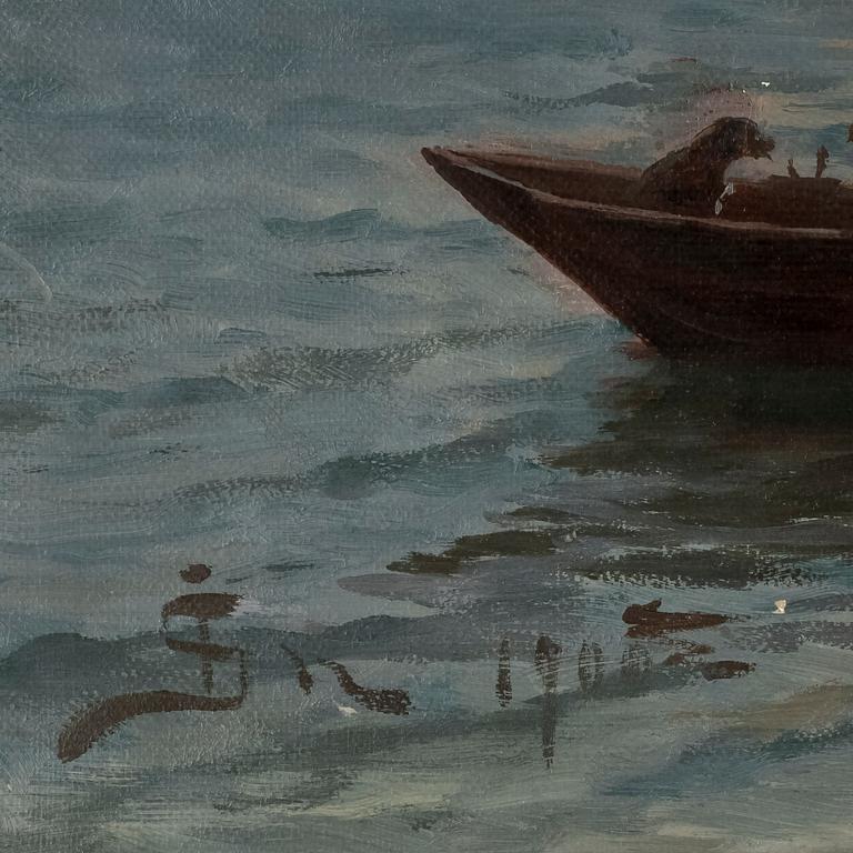 OKÄND KONSTNÄR, olja på duk, monogramsignerad, daterad 1900.